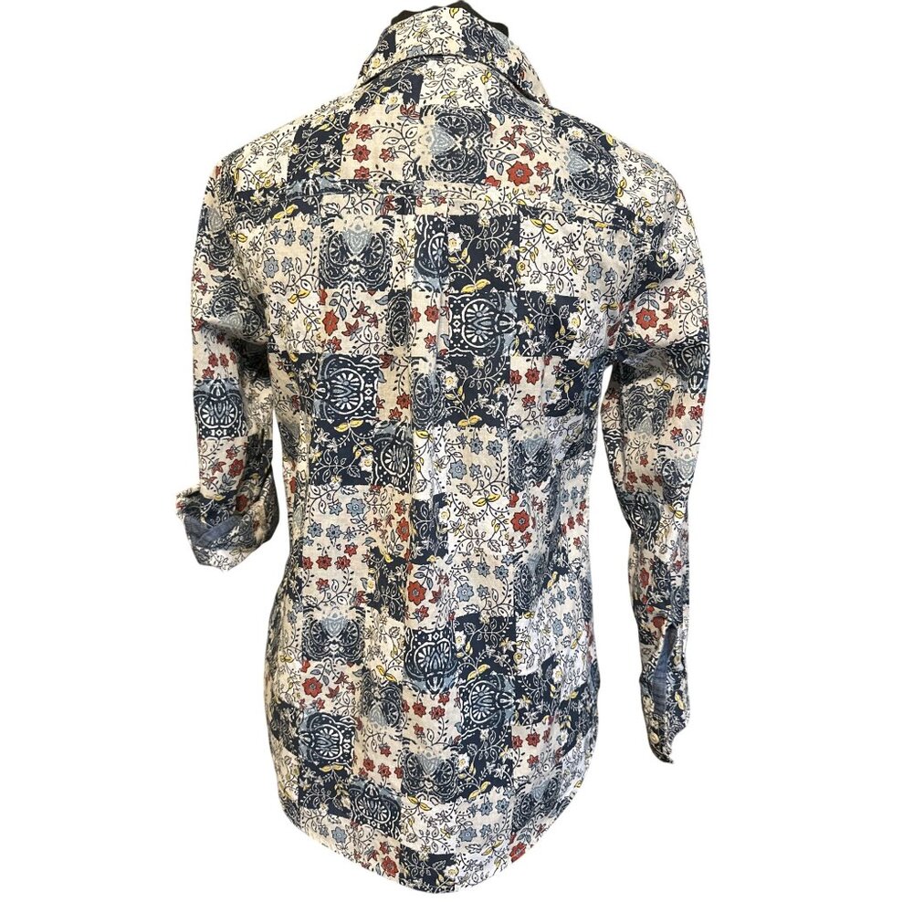 Style & Co Womens Floral Patchwork Button-Up Shirt P/S Casual Top 100% Cotton Lo - Picture 4 of 5